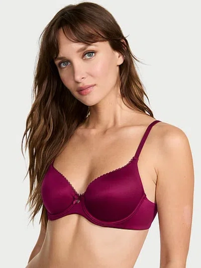 Victoria's Secret Body By Victoria Lightly Lined Smooth Demi Bra In Burgundy