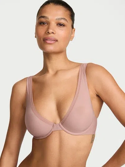Victoria's Secret Body By Victoria Light-touch Unlined Plunge Bra In Brown
