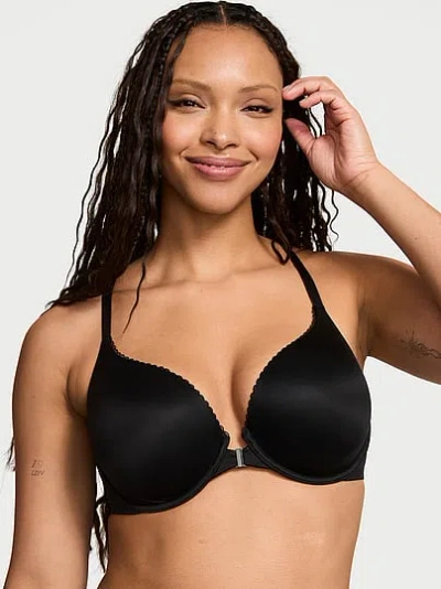 Victoria's Secret Body By Victoria Perfect Shape Lace Racerback Push-up Bra In Black
