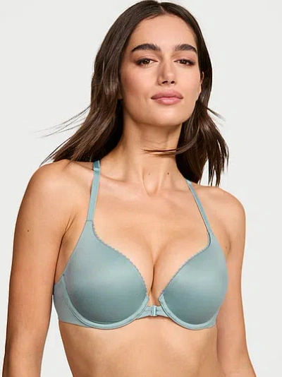 Victoria's Secret Body By Victoria Perfect Shape Lace Racerback Push-up Bra In Blue