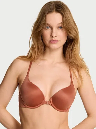 Victoria's Secret Body By Victoria Perfect Shape Lace Racerback Push-up Bra In Brown