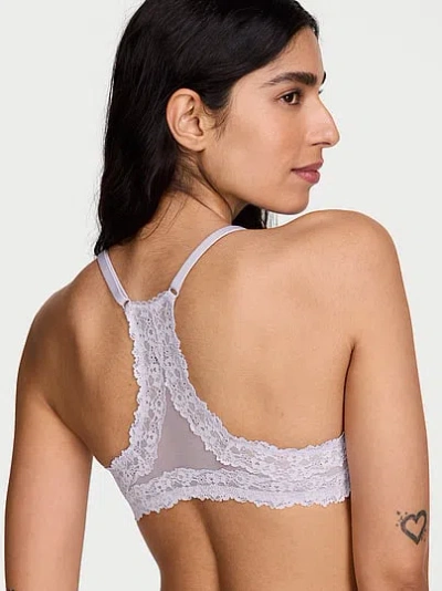 Victoria's Secret Body By Victoria Perfect Shape Lace Racerback Push-up Bra In Purple