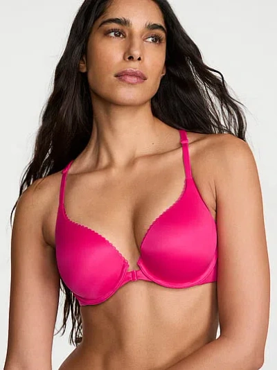 Victoria's Secret Body By Victoria Perfect Shape Lace Racerback Push-up Bra In Pink