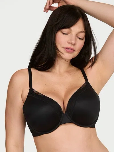 Victoria's Secret Body By Victoria Perfect Shape Lace-trim Push-up Bra In Black