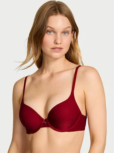 Victoria's Secret Body By Victoria Perfect Shape Shimmer Push-up Bra In Red