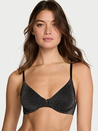 Victoria's Secret Body By Victoria Shimmer Invisible Lift Unlined Demi Bra In Black