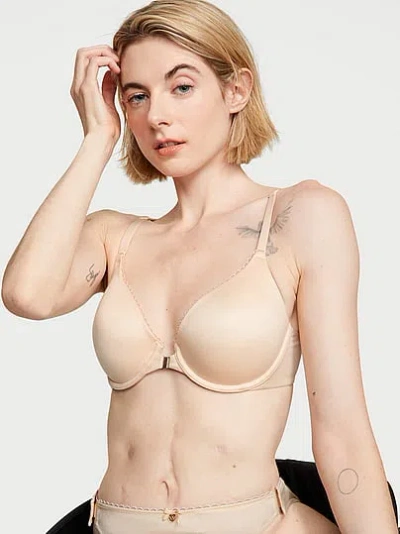 Victoria's Secret Body By Victoria Vs Adaptive Lightly Lined Front-close Full Coverage Bra In Neutral