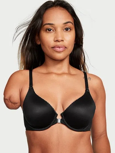 Victoria's Secret Body By Victoria Vs Adaptive Lightly Lined Front-close Full Coverage Bra In Black