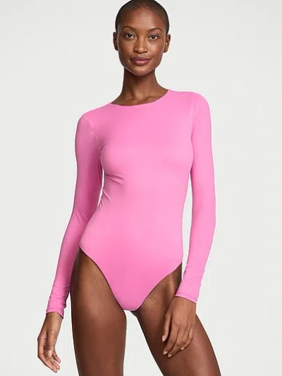 Victoria's Secret Bodywear By Victoria With Feathersoft™ Innovation Long-sleeve Bodysuit In Purple