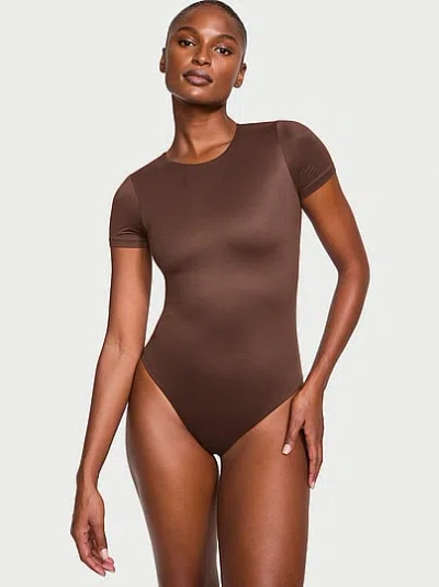Victoria's Secret Bodywear By Victoria With Feathersoft™ Innovation Short-sleeve Bodysuit In Brown
