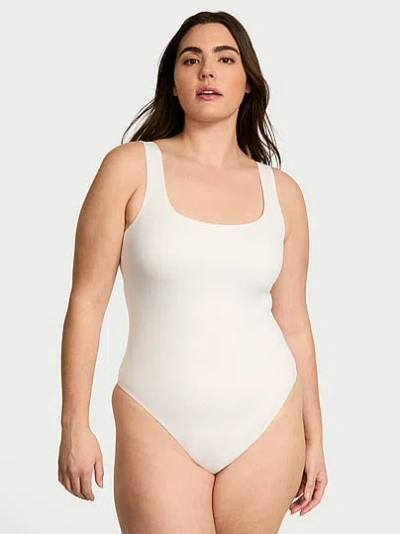 Victoria's Secret Bodywear By With Feathersoft™ Innovation Square-neck Tank Bodysuit In White