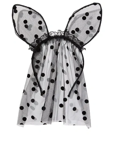 Victoria's Secret Bunny Ear Veil Headband In Black