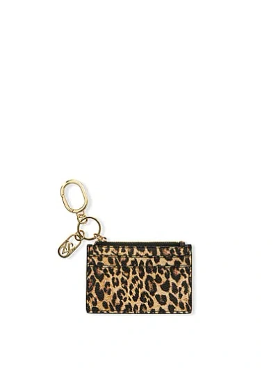 Victoria's Secret Classic Card Case Keychain In Animal Print