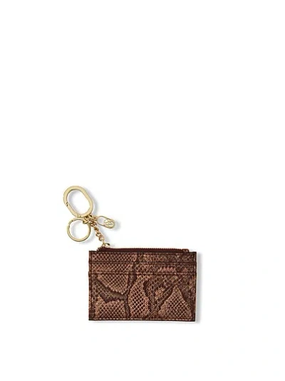Victoria's Secret Classic Card Case Keychain In Brown