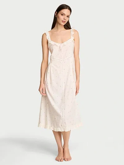 Victoria's Secret Cotton Dream Midi Nightgown In Pink