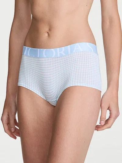 Victoria's Secret Cotton Exploded Logo Boyshort Panty In Black