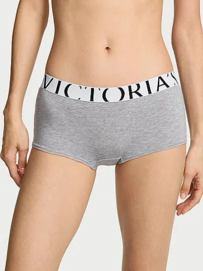 Victoria's Secret Cotton Exploded Logo Boyshort Panty In Blue