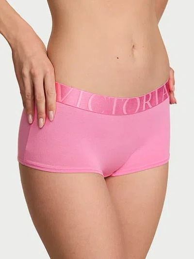 Victoria's Secret Cotton Exploded Logo Boyshort Panty In Pink