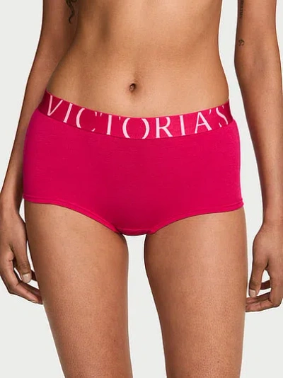 Victoria's Secret Cotton Exploded Logo Boyshort Panty In Pink