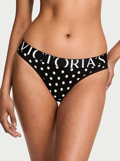 Victoria's Secret Cotton Exploded Logo Thong Panty In Print