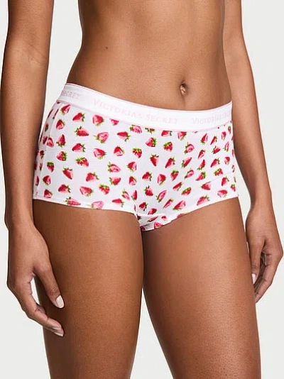 Victoria's Secret Cotton Logo Boyshort Panty In Multi