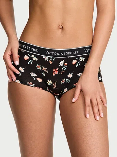 Victoria's Secret Cotton Logo Boyshort Panty In Multi