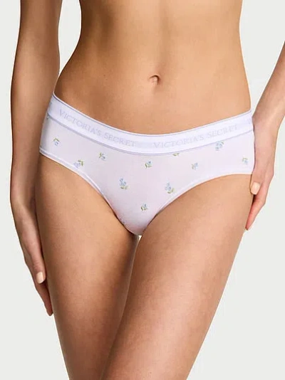 Victoria's Secret Cotton Logo Embroidered Hiphugger Panty In Multi
