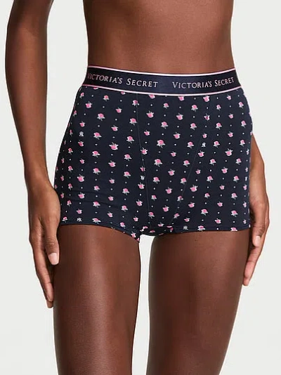 Victoria's Secret Cotton Logo High-waist Boyshort Panty In Floral