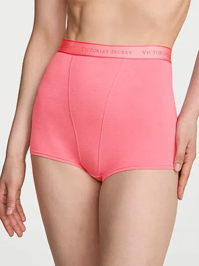 Victoria's Secret Cotton Logo High-waist Boyshort Panty In Multi