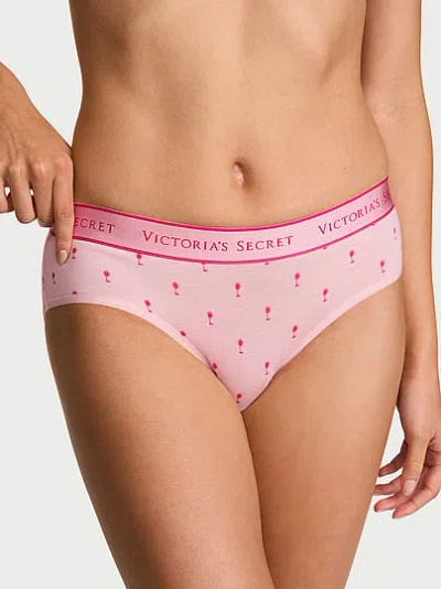 Victoria's Secret Cotton Logo Hiphugger Panty In Pink