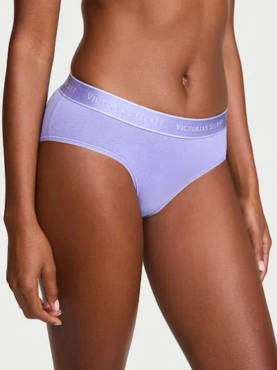 Victoria's Secret Cotton Logo Hiphugger Panty In Blue