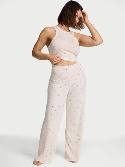 Victoria's Secret Cotton Shadow Stripe Tank & Pants Set In Multi