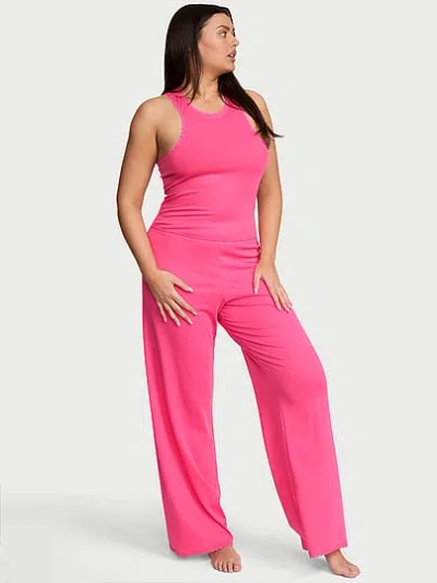 Victoria's Secret Cotton Shadow Stripe Tank & Pants Set In Pink