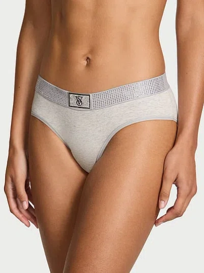Victoria's Secret Cotton Shine-waist Hiphugger Panty In Gray