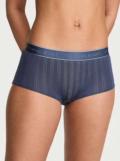 Victoria's Secret Cotton Sosoft™ Modal Ultra-fine Logo Boyshort Panty In Blue