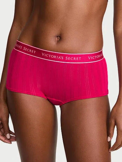 Victoria's Secret Cotton Sosoft™ Modal Ultra-fine Logo Boyshort Panty In Pink