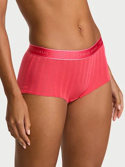 Victoria's Secret Cotton Sosoft™ Modal Ultra-fine Logo Boyshort Panty In Red
