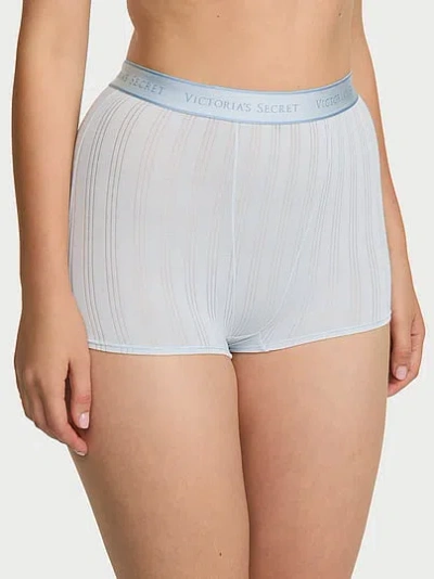 Victoria's Secret Cotton Sosoft™ Modal Ultra-fine Logo High-waist Boyshort Panty In Blue