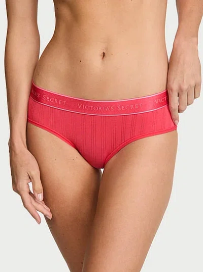 Victoria's Secret Cotton Sosoft™ Modal Ultra-fine Logo Hiphugger Panty In Red