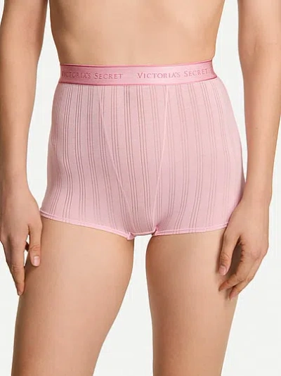 Victoria's Secret Cotton Ultra-fine Modal Logo High-waist Boyshort Panty In Pink