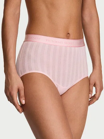 Victoria's Secret Cotton Ultra-fine Modal Logo Modern Brief Panty In Pink