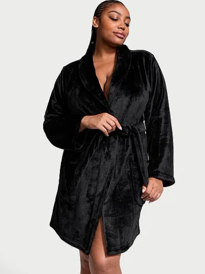 Victoria's Secret Cozy Plush Robe In Black