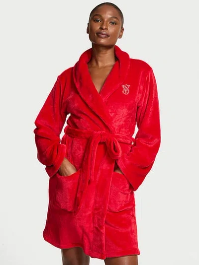 Victoria's Secret Cozy Plush Robe In Red