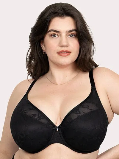 Victoria's Secret Curvy Couture No-show Lace T-shirt Bra In Black