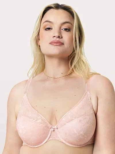 Victoria's Secret Curvy Couture No-show Lace T-shirt Bra In Pink