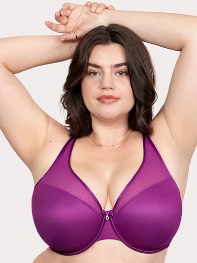 Victoria's Secret Curvy Couture Sheer Mesh Push-up Bra In Purple