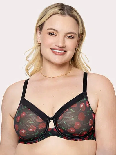 Victoria's Secret Curvy Couture Sheer Mesh Unlined Bra In Black