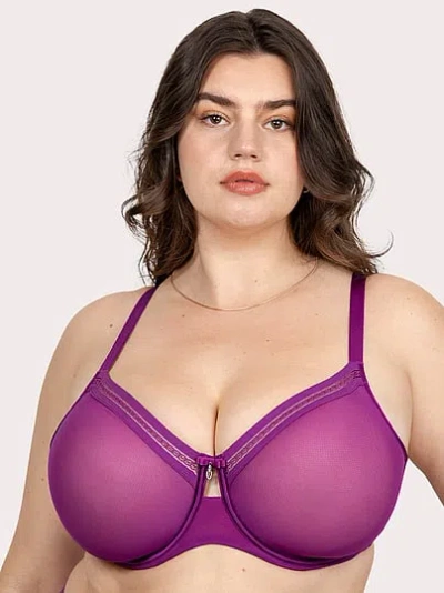 Victoria's Secret Curvy Couture Sheer Mesh Unlined Bra In Purple