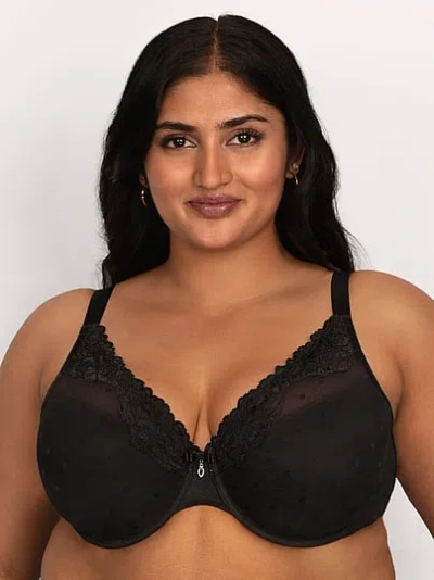 Victoria's Secret Curvy Couture Sheer Whisper Plunge T-shirt Bra In Black