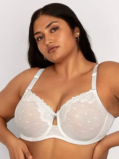 Victoria's Secret Curvy Couture Sheer Whisper Unlined Underwire Bra In White